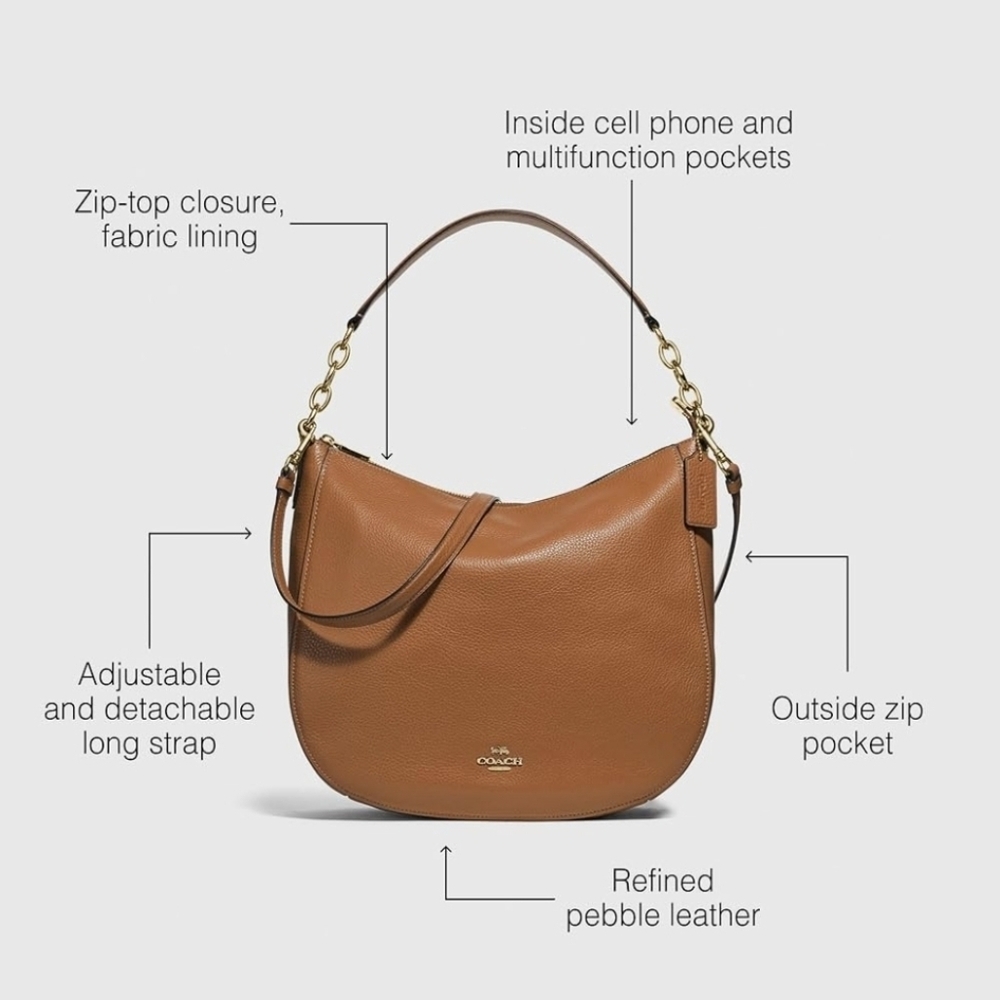 Coach Tan Leather Women's Bag - Picture 2 of 5